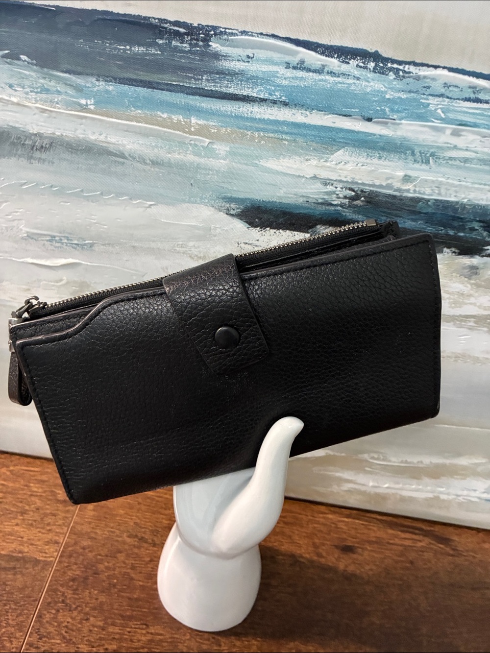 Itslife Black Leather Wallet Clutch